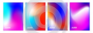Set of blurred backgrounds. Bright color gradients. Defocused color templates for creative graphic design.