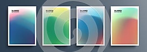 Set of blurred backgrounds with color gradients. Abstract graphic templates collection.