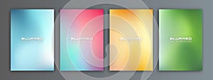 Set of Blurred backgrounds in different colors, Vector illustration