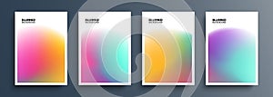 Set of blurred backgrounds with soft color gradients. Abstract graphic templates collection.
