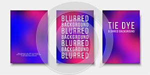 Set of Blurred backgrounds in Tie dye style for covers, posters, flyers, cards, invitations