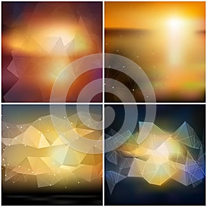 Set of blurry backgrounds. Abstract geometric