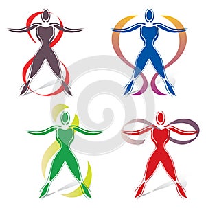 Set of Body Icons with Infinity Symbol