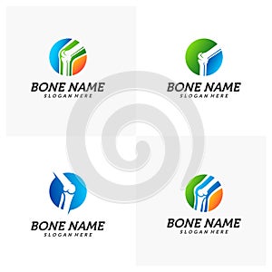 Set of Bone logo design concept vector template, Bone Treatment Icon Creative Symbol. Human leg Illustration