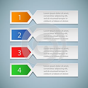 Set of bookmarks, stickers, labels, tags. Numbered banners. Business steps infographics template