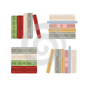 Set of books on a book shelf