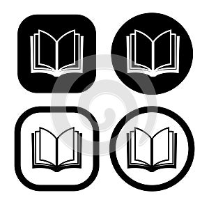 Set of books literature, dictionaries, encyclopedias, planners with bookmarks. Icon vector illustration