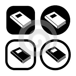 Set of books literature, dictionaries, encyclopedias, planners with bookmarks. Icon vector illustration