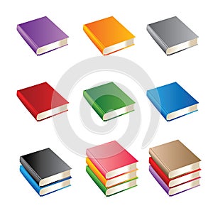 Un impostato composto da libri da vari colore 