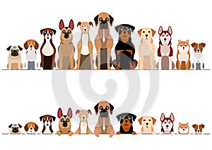 Set of brownish dogs border set photo