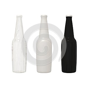 Set of bottle alcohol cocktail softdrink with clipping path