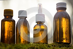 Amber medical bottles - alternative medicine photo