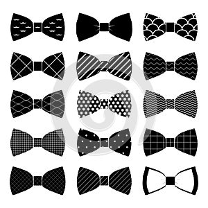 Set of bow tie in on white background