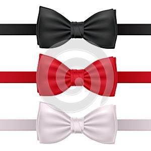 Set of bow ties isolated on white background.