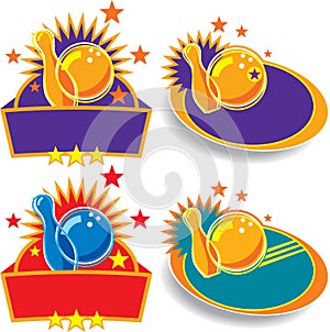 Set of Bowling Emblem/Signs