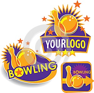 Set of Bowling Emblem/Signs