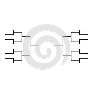 Set of Bracket sport tournament, blank elimination event sign, playoff match vector illustration