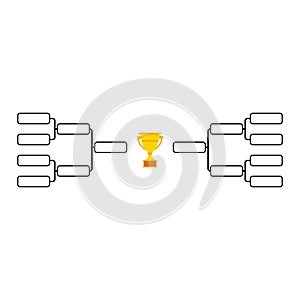 Set of Bracket sport tournament, blank elimination event sign, playoff match vector illustration