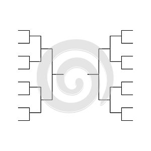 Set of Bracket sport tournament, blank elimination event sign, playoff match vector illustration