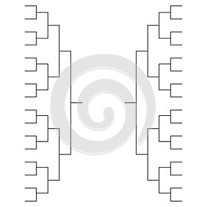 Set of Bracket sport tournament, blank elimination event sign, playoff match vector illustration