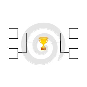 Set of Bracket sport tournament, blank elimination event sign, playoff match vector illustration