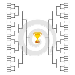 Set of Bracket sport tournament, blank elimination event sign, playoff match vector illustration