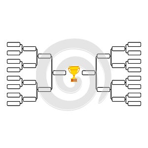 Set of Bracket sport tournament, blank elimination event sign, playoff match vector illustration