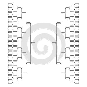 Set of Bracket sport tournament, blank elimination event sign, playoff match vector illustration