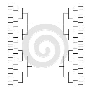 Set of Bracket sport tournament, blank elimination event sign, playoff match vector illustration