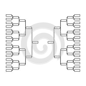 Set of Bracket sport tournament, blank elimination event sign, playoff match vector illustration