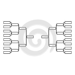 Set of Bracket sport tournament, blank elimination event sign, playoff match vector illustration