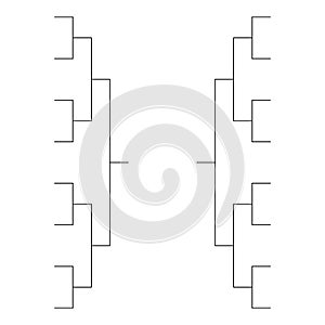 Set of Bracket sport tournament, blank elimination event sign, playoff match vector illustration