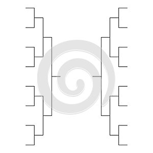 Set of Bracket sport tournament, blank elimination event sign, playoff match vector illustration photo