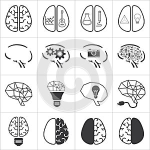 Set of brain icon