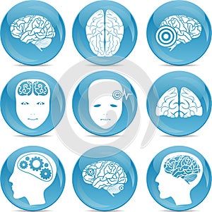 Set of brain icons