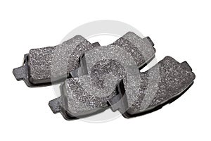 Set of brake pads car spare parts.