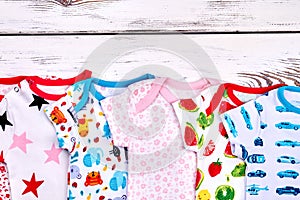 Set of brand natural baby bodysuits.