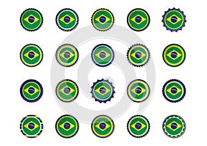 set of brazil flag labels. Vector illustration decorative design