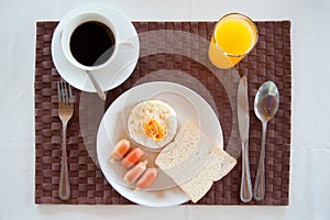 Set of breakfast tableware