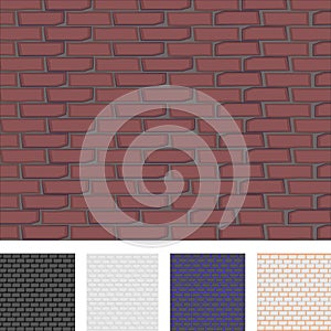 Set of Brick Wallpaper Background difference color graphic designs Vector Illustration modern style