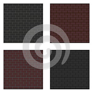 Set of Brick Wallpaper Background difference color graphic designs Vector Illustration modern style