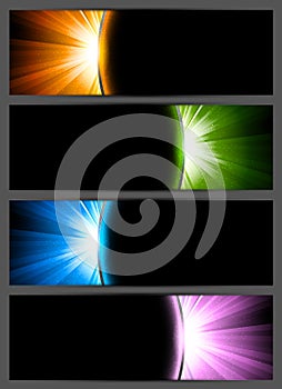 Set of bright banners