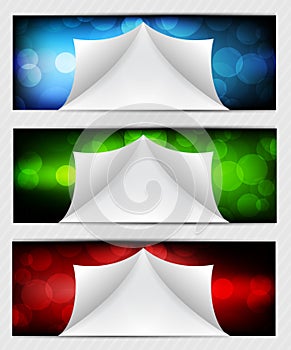 Set of bright banners