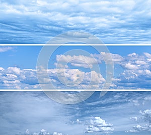 Set of Bright Blue Sky Backgrounds