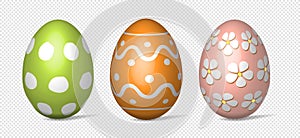 Set of bright colorful vector Easter eggs isolated on a white background