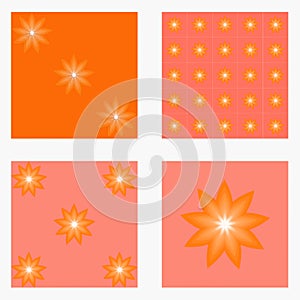 Set of bright flora star festival sparkle texture colorful with abstract background vecter illustration