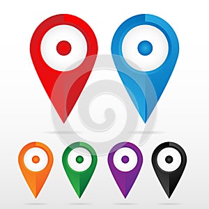 Set of bright map pointers