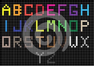 Set of bright mosaic letters