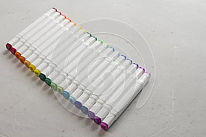 Set bright multi-colored felt-tip pens or markers with designation numbers, name of color. Creativity, drawing for children,