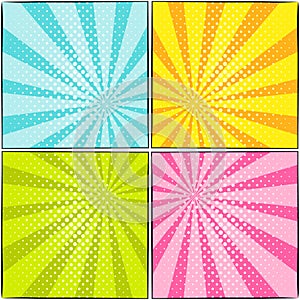 Set of bright patterns in the style of popart